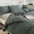 Axyaa Solid Color 4-Piece Bedding Set for Double Bed