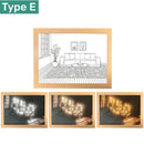 Axyaa LED Art Picture Table Light with Wood Frame Wall Decor Lamp