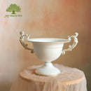 Axyaa French White Wrought Iron Flower Vase for Wedding Banquets & Events