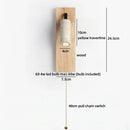 Axyaa LED Wooden Wall Light with Pull Chain Switch for Bedroom, Yellow Travertine Wood