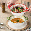 Axyaa Ceramic Soup Bowl with Handle - Large Capacity, Oven-Safe