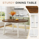 Axyaa 47-Inch Round Farmhouse Dining Table for 4-6 People