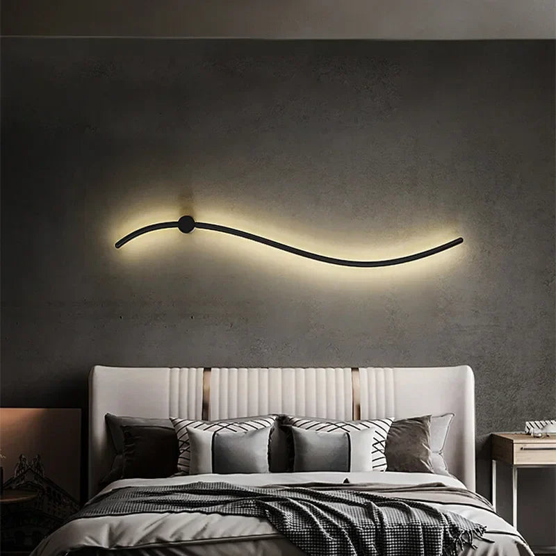 Axya Curved Line LED Wall Sconce for Bedroom Stairs Living Room