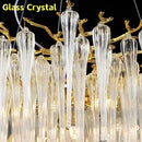 Axyaa Luxury Gold Crystal Chandelier - Modern Branch Design for Living Room, Dining Room & Bedroom
