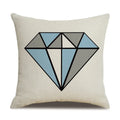 Axyaa Blue Deltoid Geometry Pillow Cover 45*45cm for Living Room, Bedroom, Sofa, Car