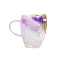 Axyaa Double Wall Glass Coffee Mug with Handles - Clear Milk Cup