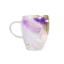 Axyaa Double Wall Glass Coffee Mug with Handles - Clear Milk Cup