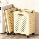 Axyaa Rolling Wheels Storage Basket: Large Capacity, Heavy-Duty Organizer for Clothes/Toys/Snacks