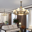 Axyaa Luxury Jade Copper Chandelier for Living Room Dining Hall Villa