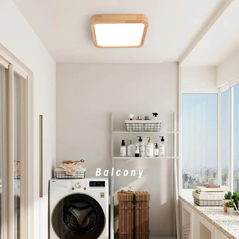 Axyaa Ultra-thin LED Wooden Ceiling Light Living Bedroom Modern Acrylic Fixture