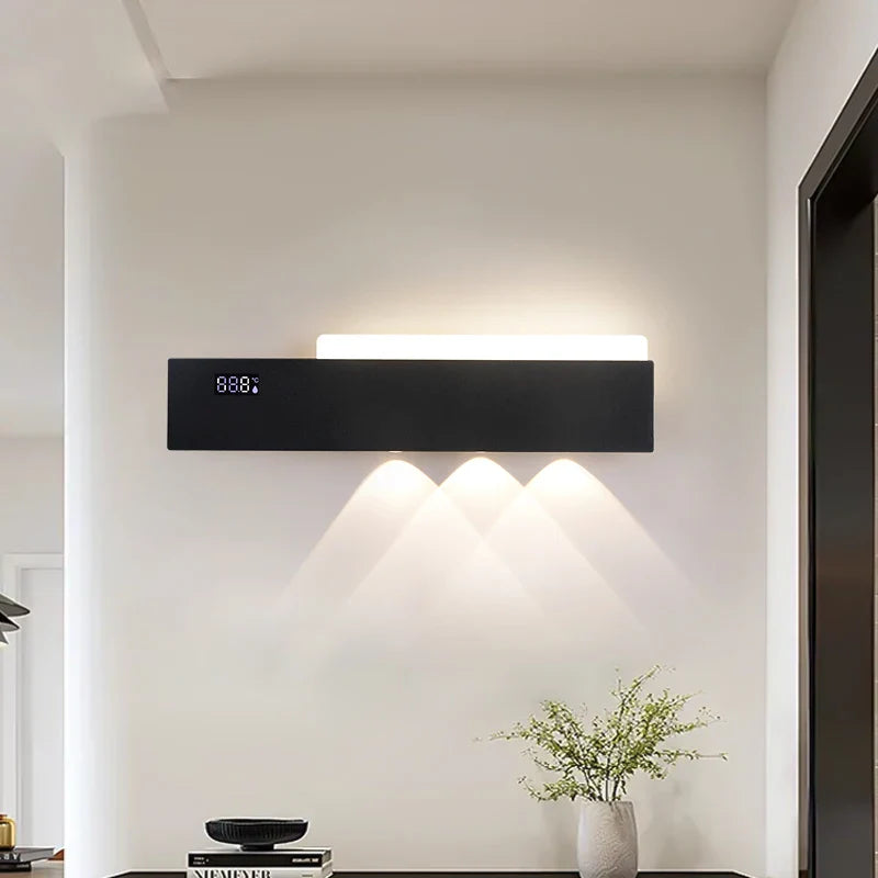 Axyaa Smart Indoor Wall Light with Digital Time Display for Home Decor