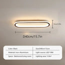 Axyaa Oval LED Ceiling Light for Bedroom Porch Living Room: 40/60/80cm Black