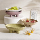 Axya Ceramic Fruit Tray: Stylish High-Legged Plate for Home Storage and Snacks