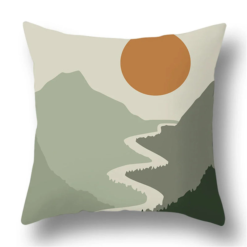 Axyaa Bohemian Style Green Texture Cushion Cover for Home and Car Decor