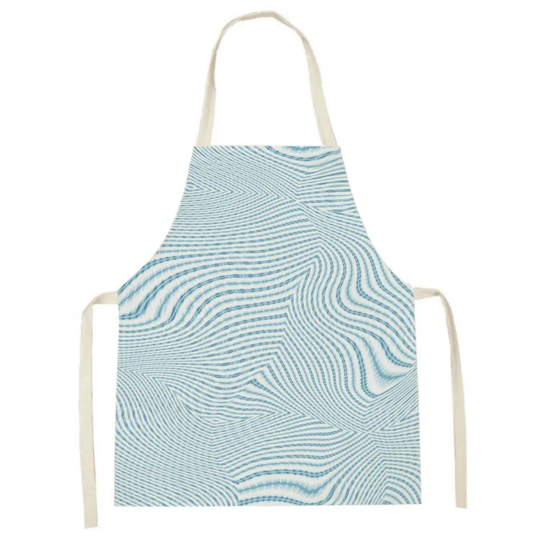 Axyaa Blue Wave Kitchen Apron: Yellow Striped Wood Texture, Adult & Kids Bib