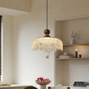 Axyaa Walnut Retro Pendant Light for Restaurant, Bedroom, Bar - LED Chandelier