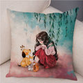 Axyaa Fairy Tale World Pillowcase: Cartoon Pattern Decor for Living Room or Children's Room