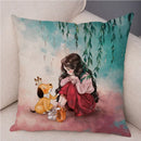 Axyaa Fairy Tale World Pillowcase: Cartoon Pattern Decor for Living Room or Children's Room