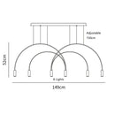 Axyaa Kitchen Island LED Chandelier Pendant Light Hanging Lamp Insulated Arc