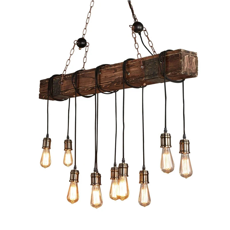Axyaa Retro Wood Industrial Chandelier Pendant Lights