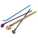 Axyaa Stainless Steel Reusable Colorful Straw Spoon for Cocktails and Coffee