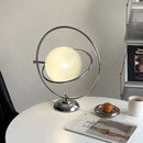 Axyaa Chrome Metal Desk Lamp - Vintage Nordic Style Table Lamp for Living Room & Bedroom