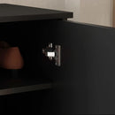 Axyaa 8-Tier Tall Shoe Storage Cabinet with Wheels and 2 Doors, Wood Shoe Rack