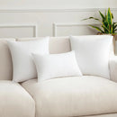 Axyaa White Throw Pillow Insert for Bed Sofa Office, Square Cushion Inner Filling