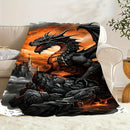 Axyaa Enchanted Dragon Decor Throw Blanket: Soft Cozy Gothic Style for Boys and Teens
