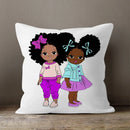 Axyaa Cartoon Girl Pillow Case: Soft Short Plush Cushion Cover for Sofa & Home Decor
