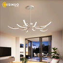 Axyaa Octopus LED Chandelier: Matte Black/White Finish, Dimmable Pendant Lighting