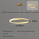 Axyaa Black Ring LED Chandelier: Modern Art Design for Living Room, Bedroom, Dining Room