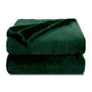 Axyaa Cozy Forest Green Fleece Throw Blanket - Large, Super Soft & Warm