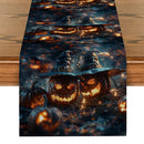 Axyaa Jack-O-Lantern Wizard Hat Table Runner for Festive Home Decor