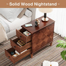 Axyaa Wood End Table with Drawers: Fully Assembled Nightstand & Slim Bedside Table