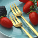 Axyaa Stainless Steel Mini Fork Set for Desserts and Salads