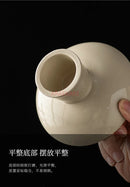 Axyaa Hand-Painted Ceramic High Leg Tea Tray - Exquisite Living Room Fruit Dim Sum Plate.