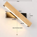 Axyaa Wood Wall Sconce Pull Chain Switch Nordic LED Stair Light Fixtures