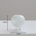 Axyaa Circular Glass Vase with Artificial Flowers: Minimalist Desk Decor and Room Aesthetic