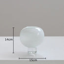 Axyaa Circular Glass Vase with Artificial Flowers: Minimalist Desk Decor and Room Aesthetic
