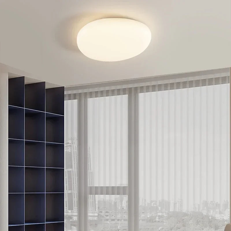 Axyaa Nordic LED Cream Ceiling Lamp for Modern Spaces