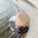 Axyaa Tempered Glass Chef Lid with Wooden Handle for Versatile Home Cooking