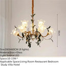 Axyaa Retro Glass Chandelier | Luxury Transparent Pendant Lamp for Home, Hotel, Villa