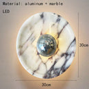 Axyaa Marble LED Wall Lamp Silver Sconce Restaurant Bedroom Indoor Lighting