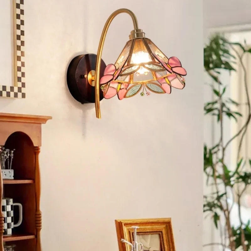 Axyaa Nordic LED Wall Lamp Clear Glass Wood Interior Decor Fixture