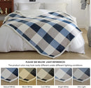 Axyaa Sherpa Fleece Reversible Blanket for Sofa Bed Couch - Large Plush Lattice Flannel