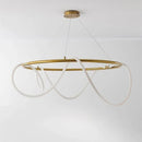 Axyaa Curve Pendant Chandelier for Dining & Living Room, LED Tube Ceiling Lamp