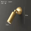 Axyaa Brass LED Wall Sconces, 3 Color Temperature, Rotatable, Modern Bedroom Lighting