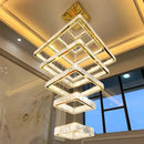 Axyaa Crystal Chandelier Stair Pendant Lamp Living Room Interior Lighting