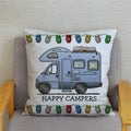 Happy Campers Owl Motorhome Print Pillow Case by Axyaa